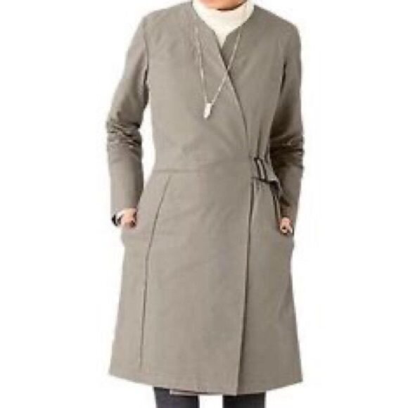 Kate Spade NWT Small Saturday Rain Trench Coat Jacket Black Wrap Top Long Sleeve - Picture 2 of 11